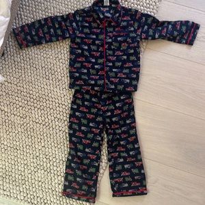 Janie and Jack boys choo choo ok set - navy blue - excellent condition